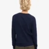 Damen-Pullover aus leichter Merinowolle mit Rundhalsausschnitt – Marineblau