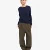 Damen-Pullover aus leichter Merinowolle mit Rundhalsausschnitt – Marineblau