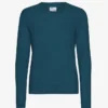 Damen-Pullover aus leichter Merinowolle – Ozeangrün