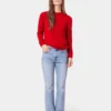 Damen-Pullover aus leichter Merinowolle – Ozeangrün