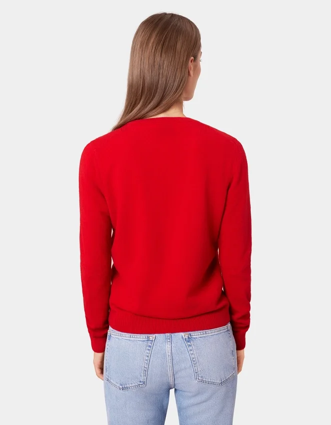 Damen-Pullover aus leichter Merinowolle – Ozeangrün