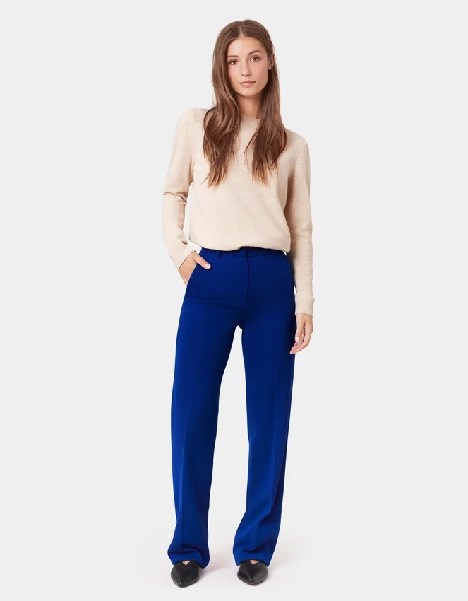 Damen-Pullover aus leichter Merinowolle – Polar Blue