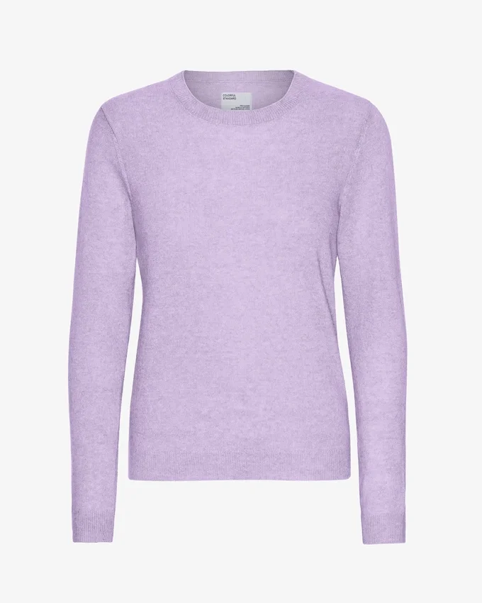 Damen-Pullover aus leichter Merinowolle – Soft Lavender