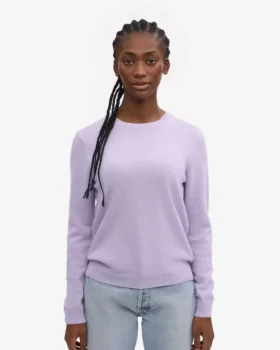 Damen-Pullover aus leichter Merinowolle – Soft Lavender