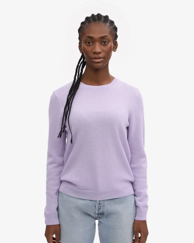 Damen-Pullover aus leichter Merinowolle – Soft Lavender