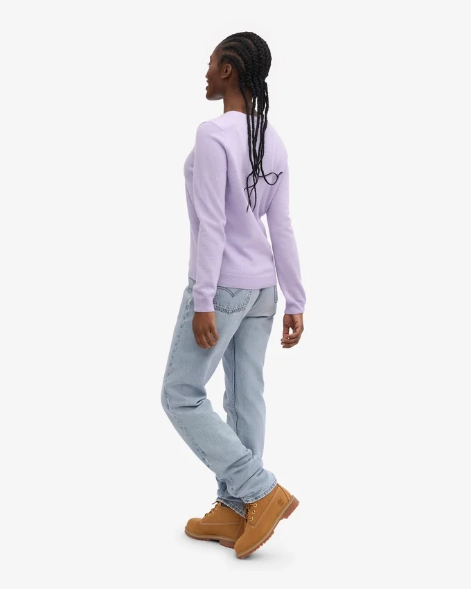 Damen-Pullover aus leichter Merinowolle – Soft Lavender