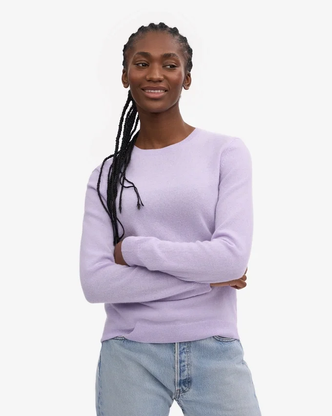 Damen-Pullover aus leichter Merinowolle – Soft Lavender
