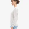 Damen-Pullover aus Merinowolle mit Rundhalsausschnitt – Schneemelange