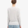 Damen-Pullover aus Merinowolle mit Rundhalsausschnitt – Schneemelange