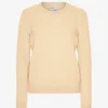 Damen-Pullover aus Merinowolle mit Rundhalsausschnitt – zartes Gelb