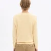 Damen-Pullover aus Merinowolle mit Rundhalsausschnitt – zartes Gelb