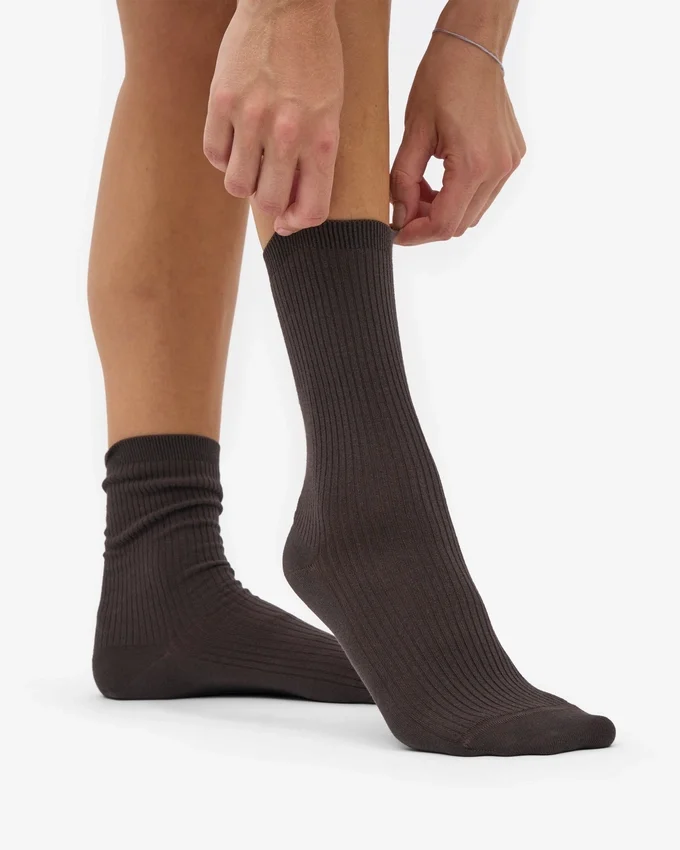Damen-Socken „Classic Organic“ aus Bio-Baumwolle – Kaffeebraun