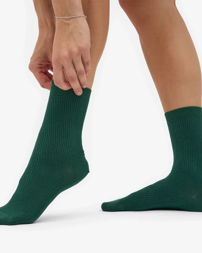 Damen-Socken „Classic Organic“ aus Bio-Baumwolle – Smaragdgrün