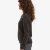 Damen-Strickjacke aus Merinowolle mit Kragen – Kaffeebraun