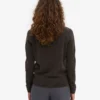 Damen-Strickjacke aus Merinowolle mit Kragen – Kaffeebraun