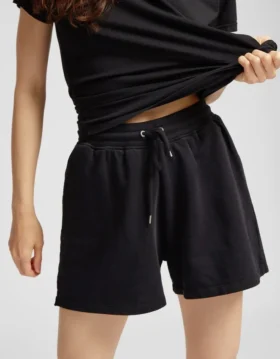 Damen-Sweatshorts aus Bio-Baumwolle – Tiefschwarz