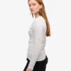 Damen-T-Shirt aus Bio-Baumwolle mit Rippbündchen und langen Ärmeln – Snow Melange