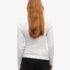 Damen-T-Shirt aus Bio-Baumwolle mit Rippbündchen und langen Ärmeln – Snow Melange