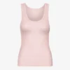 Damen-Tanktop aus Bio-Baumwolle mit Rippstrick – verblasstes Rosa