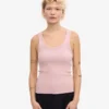 Damen-Tanktop aus Bio-Baumwolle mit Rippstrick – verblasstes Rosa