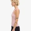 Damen-Tanktop aus Bio-Baumwolle mit Rippstrick – verblasstes Rosa