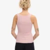 Damen-Tanktop aus Bio-Baumwolle mit Rippstrick – verblasstes Rosa