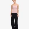 Damen-Tanktop aus Bio-Baumwolle mit Rippstrick – verblasstes Rosa