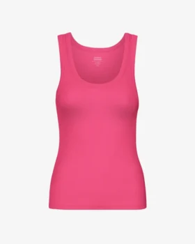 Damen-Tanktop aus Bio-Rippstoff – Bubblegum-Pink