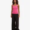 Damen-Tanktop aus Bio-Rippstoff – Bubblegum-Pink
