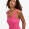 Damen-Tanktop aus Bio-Rippstoff – Bubblegum-Pink