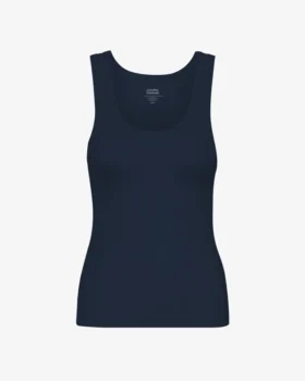 Damen-Tanktop aus Bio-Rippstoff – Marineblau