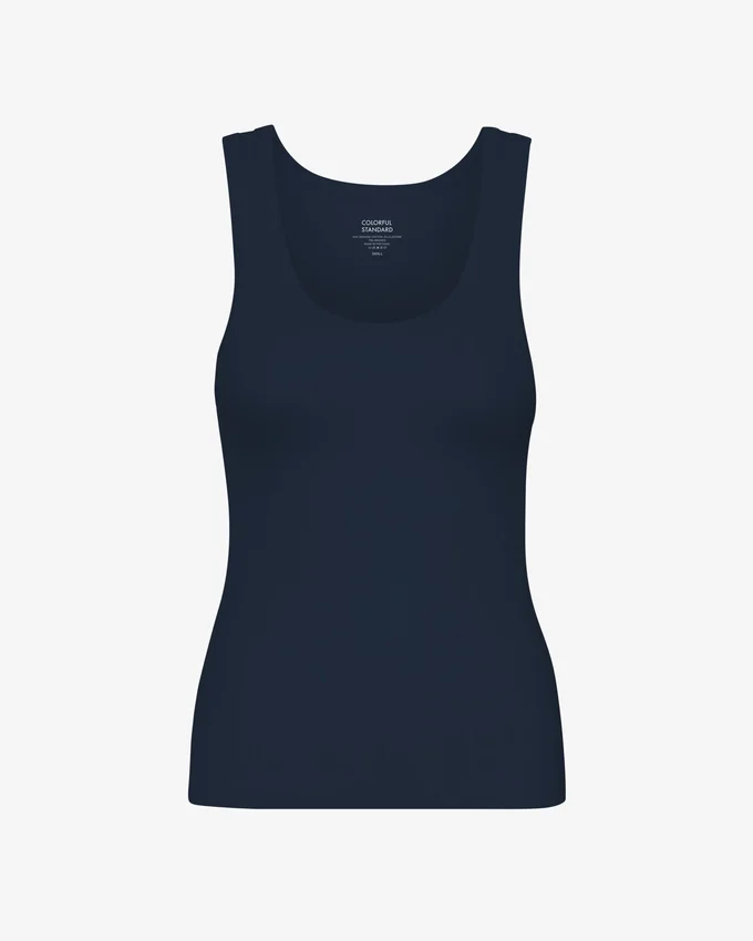 Damen-Tanktop aus Bio-Rippstoff – Marineblau