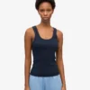 Damen-Tanktop aus Bio-Rippstoff – Marineblau