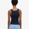 Damen-Tanktop aus Bio-Rippstoff – Marineblau