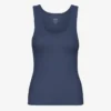 Damen-Tanktop aus Bio-Rippstoff – Petrolblau