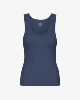 Damen-Tanktop aus Bio-Rippstoff – Petrolblau