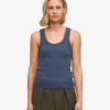 Damen-Tanktop aus Bio-Rippstoff – Petrolblau