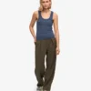 Damen-Tanktop aus Bio-Rippstoff – Petrolblau