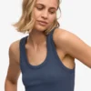 Damen-Tanktop aus Bio-Rippstoff – Petrolblau