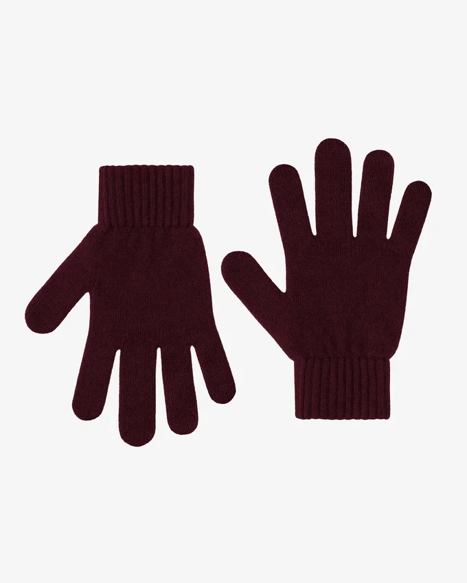 Handschuhe aus Merinowolle – Oxblood-Rot