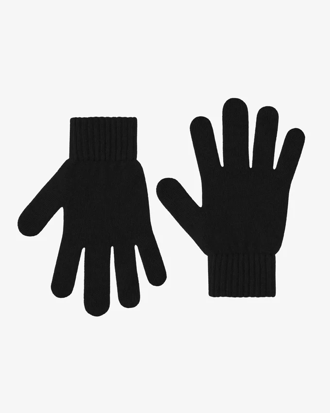 Handschuhe aus Merinowolle – Tiefschwarz