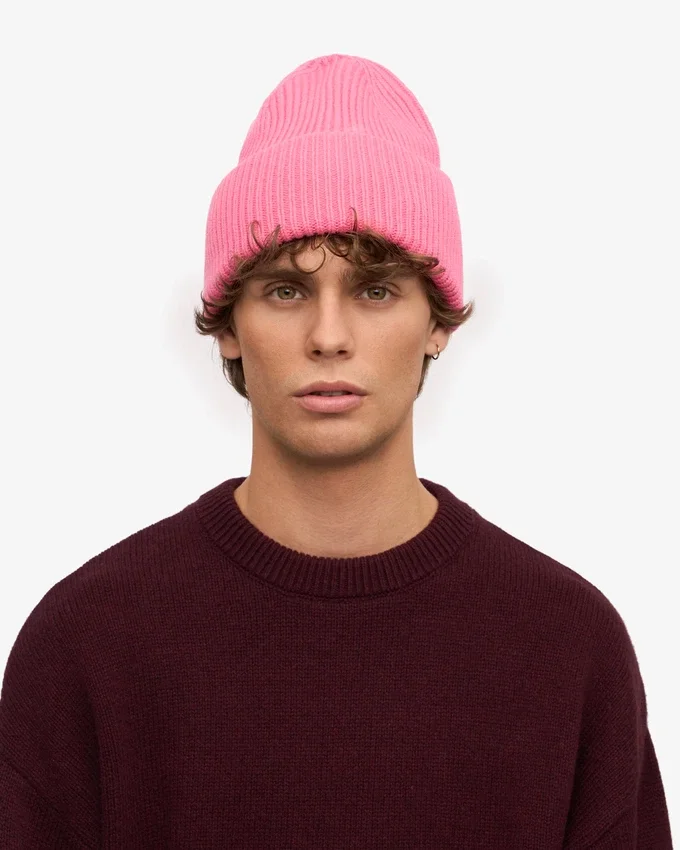 Hut aus Merinowolle – Bubblegum-Rosa