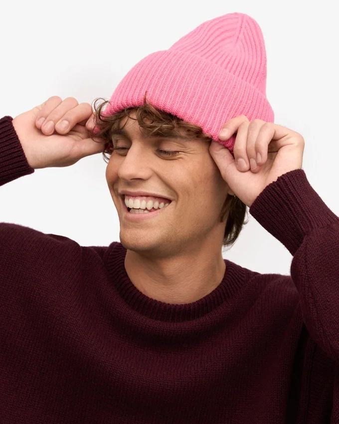 Hut aus Merinowolle – Bubblegum-Rosa