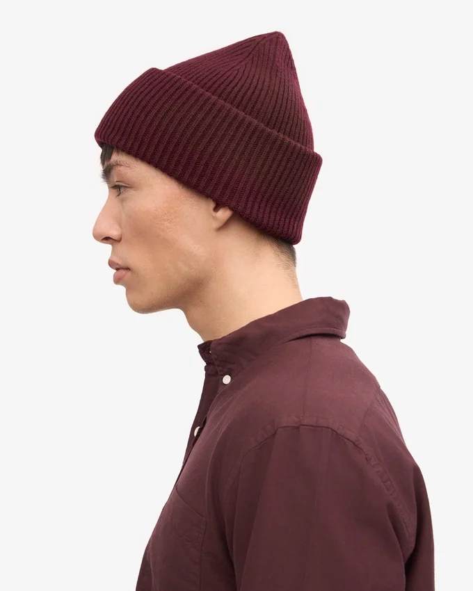 Hut aus Merinowolle – Oxblood-Rot