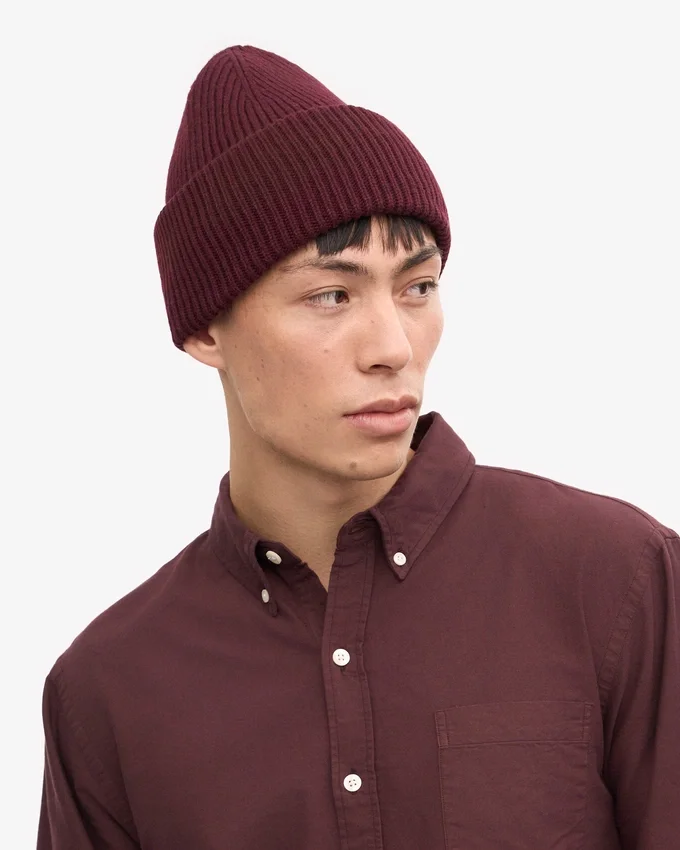 Hut aus Merinowolle – Oxblood-Rot