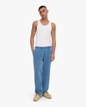 Jogginghose aus Bio-Baumwolle mit geradem Bein – Faded Indigo