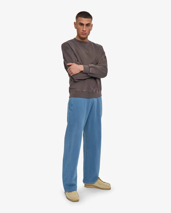 Jogginghose aus Bio-Baumwolle mit geradem Bein – Faded Indigo