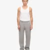 Jogginghose aus Bio-Baumwolle mit geradem Bein – meliertes Grau