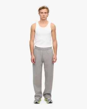 Jogginghose aus Bio-Baumwolle mit geradem Bein – meliertes Grau