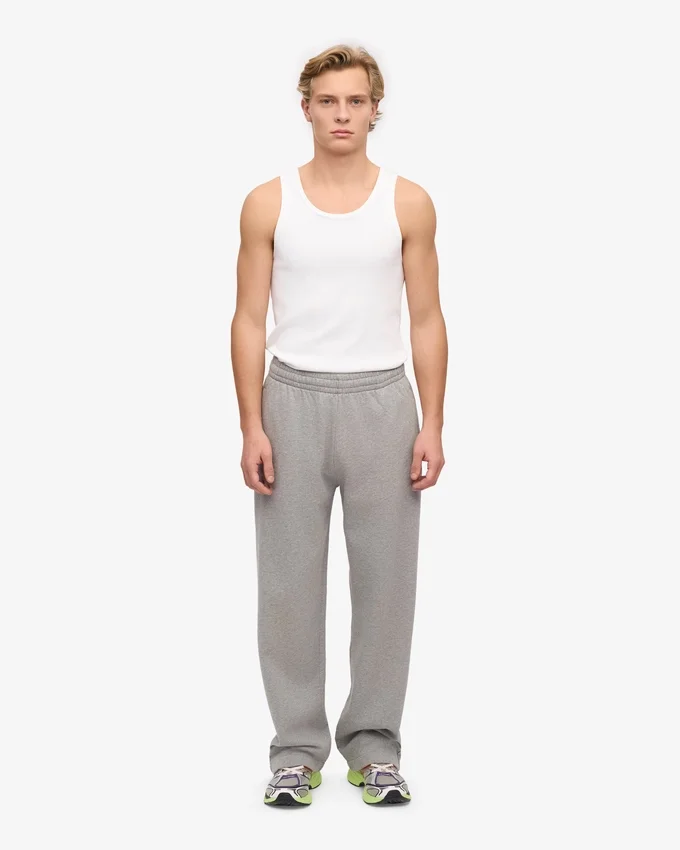 Jogginghose aus Bio-Baumwolle mit geradem Bein – meliertes Grau